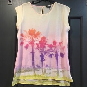 The Limited Women’s Sheer Tropical Scene Blouse